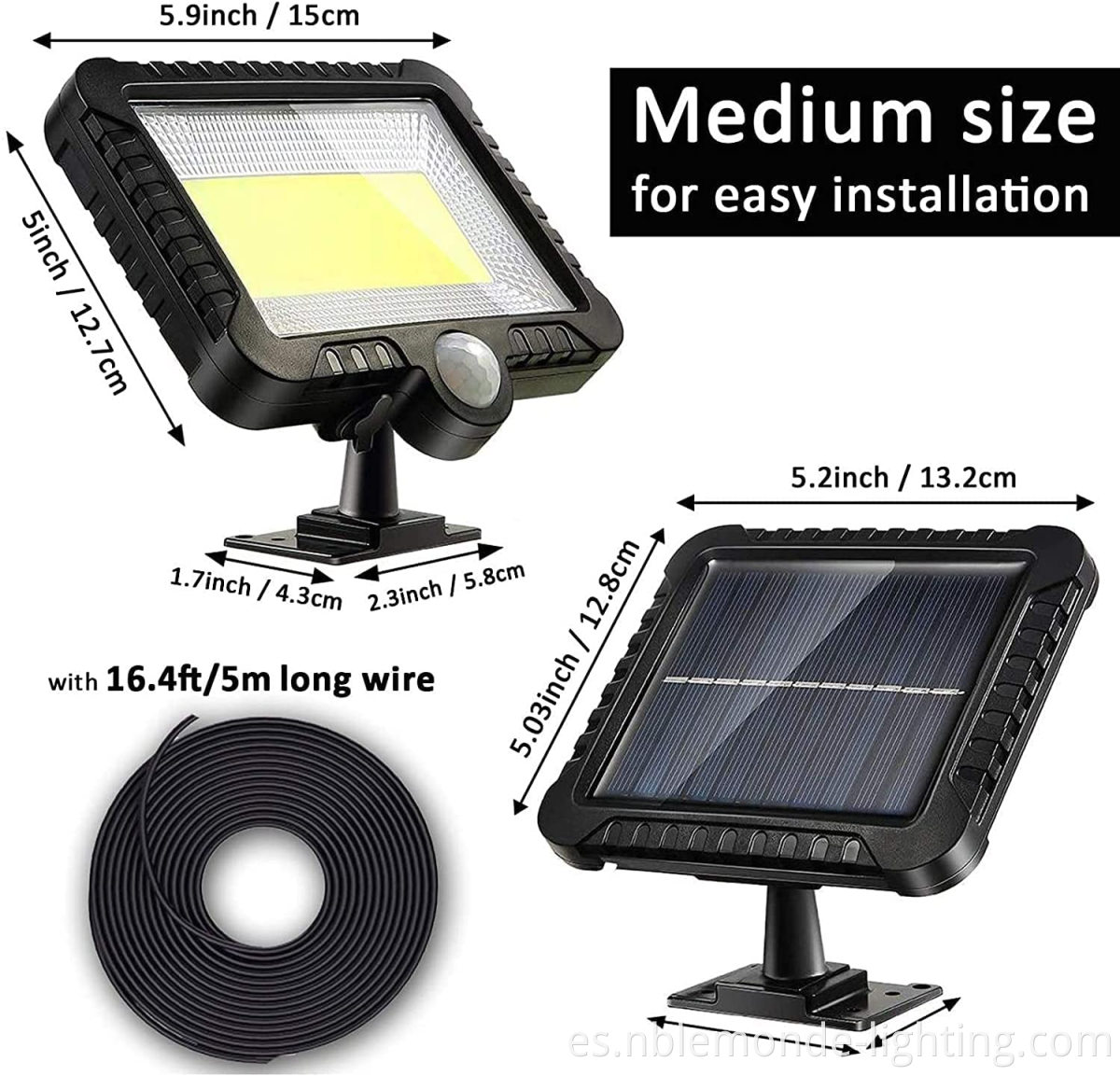 Motion Activated Solar Wall Light for Outdoors